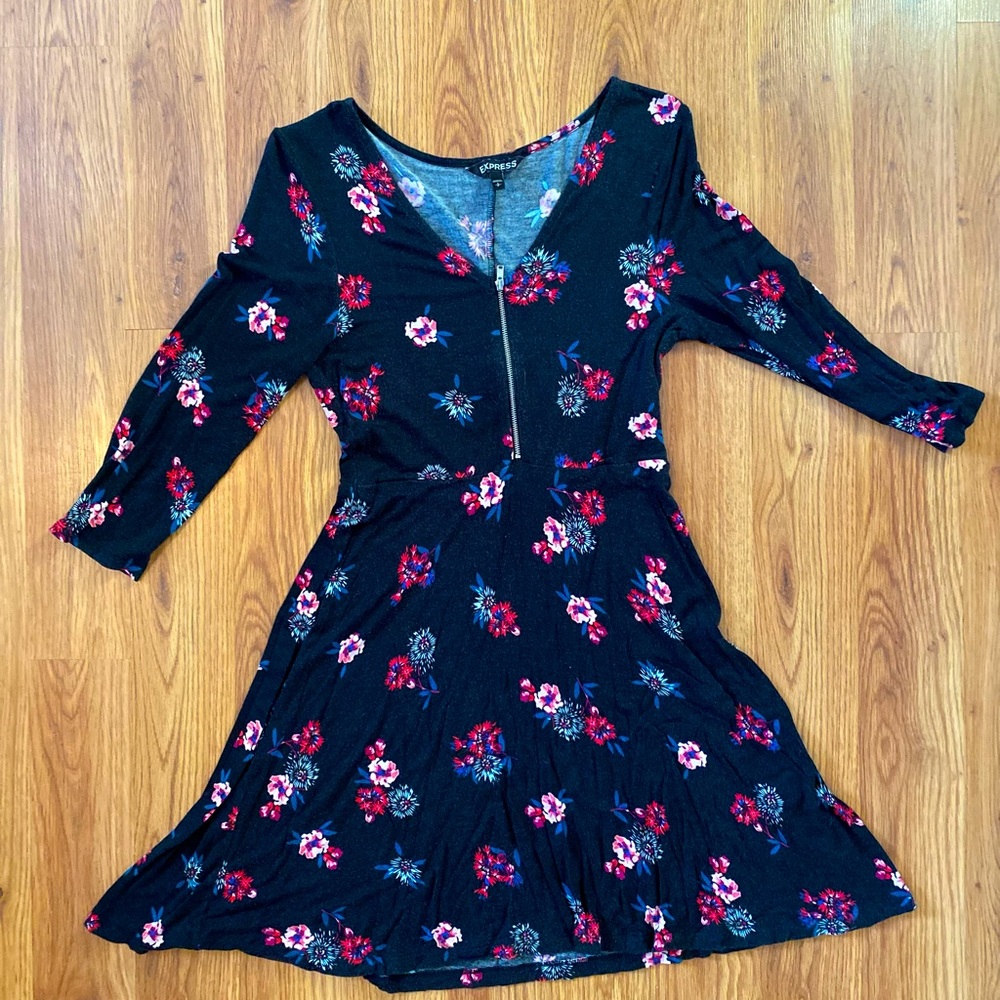 Express Floral Skater Dress